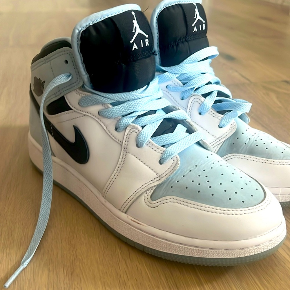 Size seven light blue air Jordan high tops